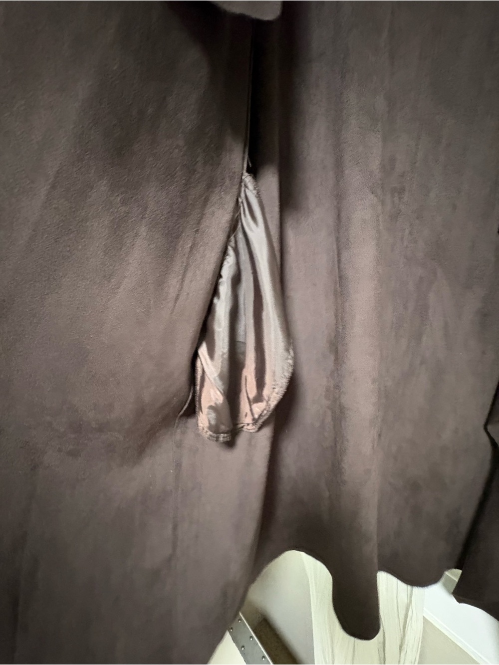 Halogen Brown Suede-Look Open Front Robe Jacket - Picture 7 of 7